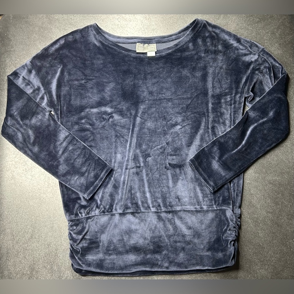 Anthropologie Saturday Sunday Black Velour Size M Long Sleeve Sweatshirt